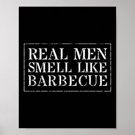 Grappig Bbq Grillen Cadeau T Shirt Echte Mannen Ru Poster (Voorkant)