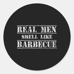 Grappig Bbq Grillen Cadeau T-shirt Echte Mannen Ru Ronde Sticker
