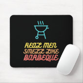 Grappig BBQ Grilling Gift Echte Mannen ruiken naar Muismat (Met muis)