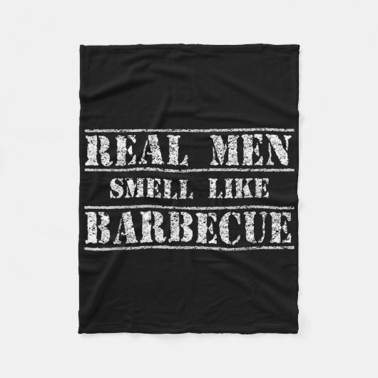 Grappig BBQ Grilling Gift Shirt Echte Mannen ruike Fleece Deken (Voorkant)