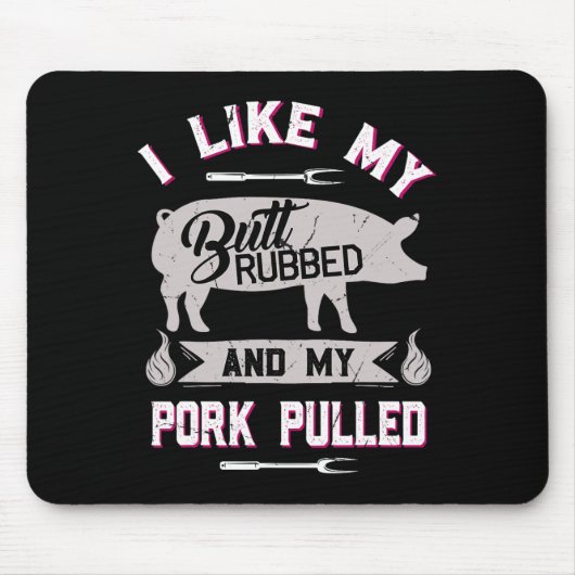 Grappig BBQ Grilling Quote Varken Geplaatst Varken Muismat (Voorkant)