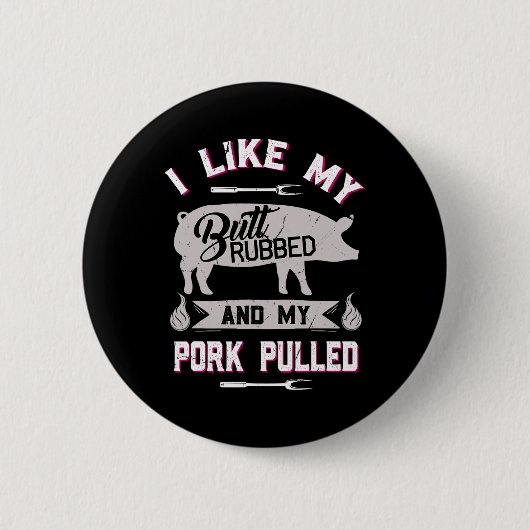 Grappig BBQ Grilling Quote Varken Geplaatst Varken Ronde Button 5,7 Cm (Voorkant)
