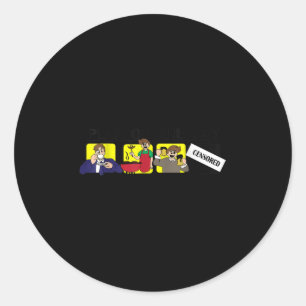 Grappig BBQ Koffie Grillen Bier Volwassen Humor Gi Ronde Sticker