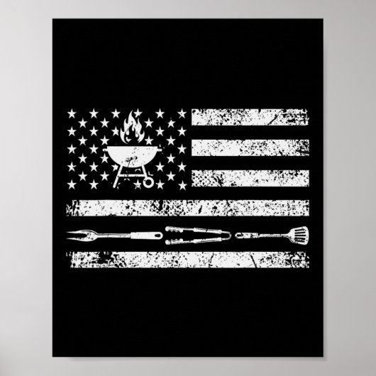 Grappig Bbq-ontwerp Vleesroken1 Poster (Voorkant)