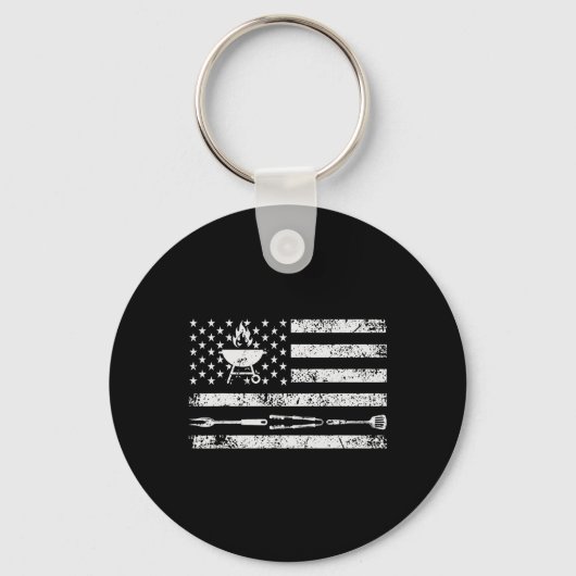 Grappig Bbq-ontwerp Vleesroken1 Sleutelhanger (Voorkant)