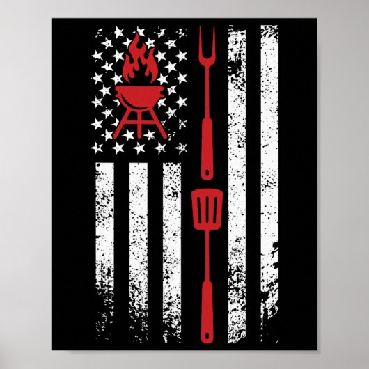 Grappig Bbq-ontwerp Vleesroken Poster (Voorkant)