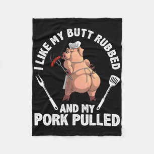 Grappig Bbq-ontwerp voor mannen vrouwen Bbq-liefhe Fleece Deken