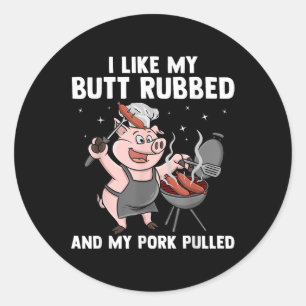 Grappig BBQ ontwerp voor mannen vrouwen BBQ liefhe Ronde Sticker