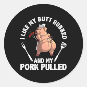 Grappig Bbq-ontwerp voor mannen vrouwen Bbq-liefhe Ronde Sticker