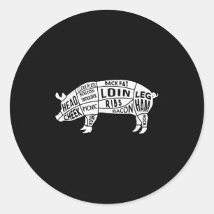 Grappig BBQ Roker Grill &versterker; Barbecue Vark Ronde Sticker