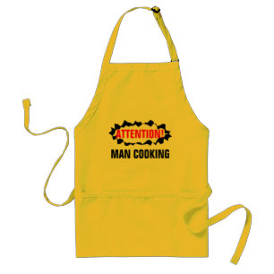 Grappig BBQ-schort voor mannen   Aandacht kok! Standaard Schort