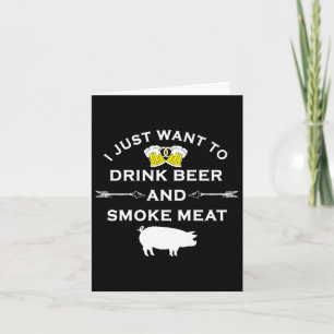 Grappig BBQ Shirt Drink Bier rook vlees grill Shir Kaart