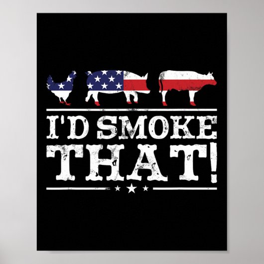 Grappig Bbq-shirt Ik Zou Dat Vlees Pitmaster Gril  Poster (Voorkant)