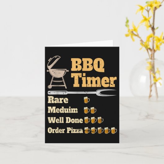 Grappig BBQ Timer Grillen Kaart (Gele Bloem)