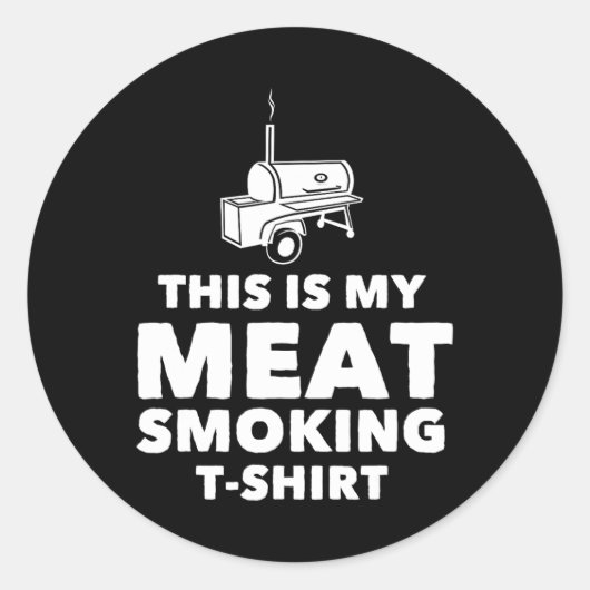 Grappig Bbq Vlees Roken Ontwerp  Ronde Sticker (Voorkant)