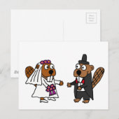 Grappig Beaver Bruid en bruidegom Bruiloft Briefkaart (Voorkant / Achterkant)