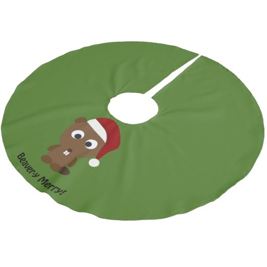 Grappig Beaver-y Merry! Santa Beaver Kerstboom Rok (Gekanteld)