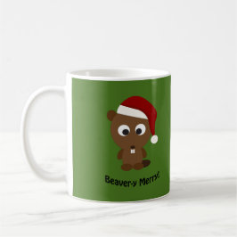 Grappig Beaver-y Merry! Santa Beaver Koffiemok
