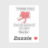 Grappig bedankt aan de onderkant van mijn hartslag sticker (Vel)