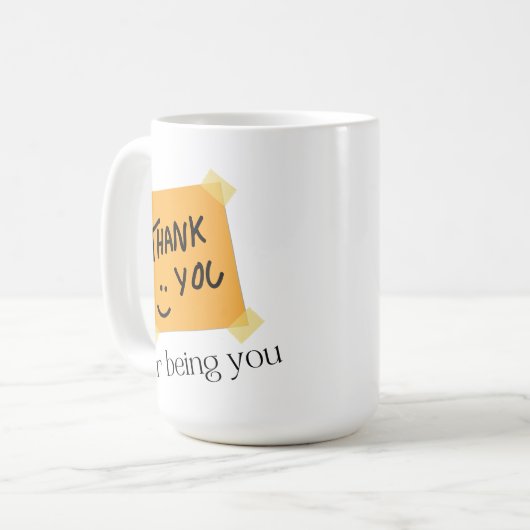 Grappig bedankt dat je jezelf bent koffiemok (Voorkant links)