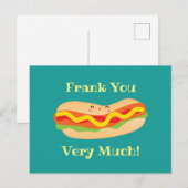 Grappig bedankt, heel erg humoristisch, hotdog. briefkaart (Voorkant / Achterkant)