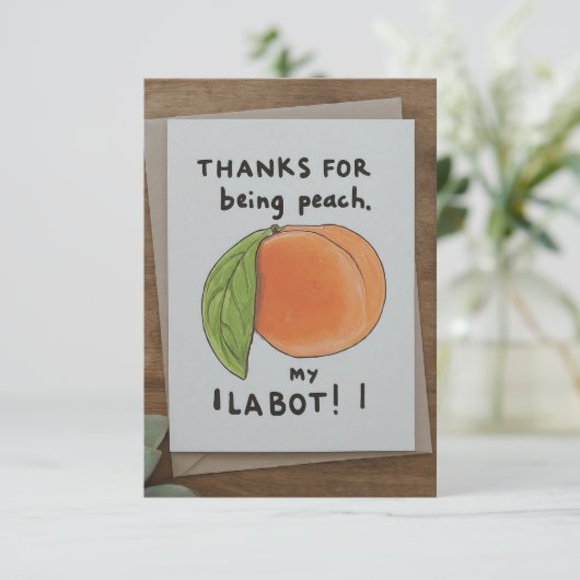 Grappig bedankt kaart (Staand voorkant)