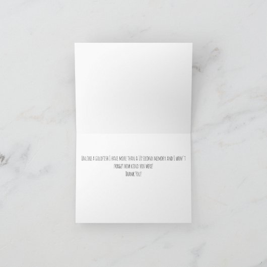 Grappig bedankt, Ted Goldfish Bedankkaart (Binnen)