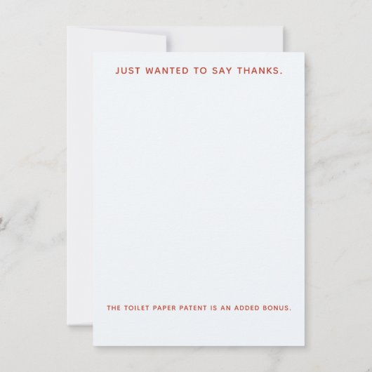 Grappig bedankt, Toilet Paper Patent Bedankkaart (Achterkant)