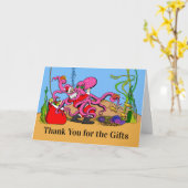 Grappig bedankt voor de kerstcadeautjes kaart (Gele Bloem)