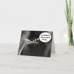 Grappig bedankt! White Crane Bird Card Bedankkaart