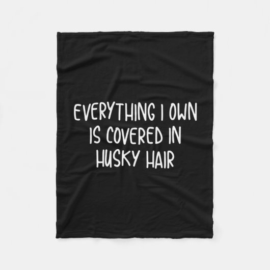 Grappig bedekt met husky haar fleece deken (Voorkant)