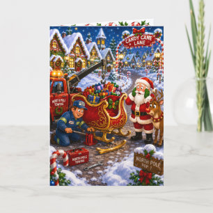 Grappig Bedrijf Voor Sleepwagen Kerst Kaart