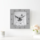 grappig beeld van akita glimlachende realistische  vierkante klok (Huis)