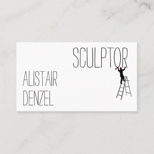 Grappig beeldhouwer man aanpasbaar visitekaartje (Voorkant)