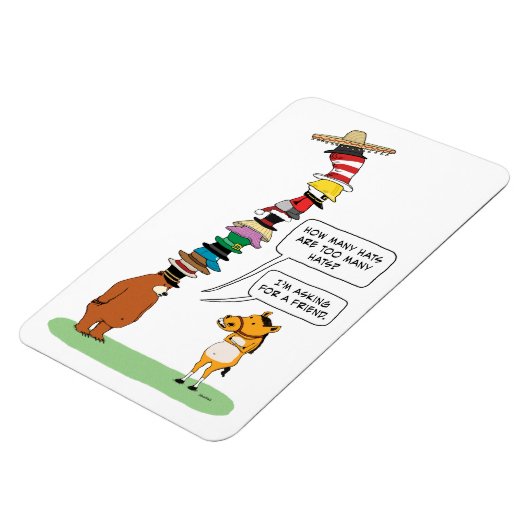 Grappig Beer dat veel Petten draagt Magneet (Linkerzijde)