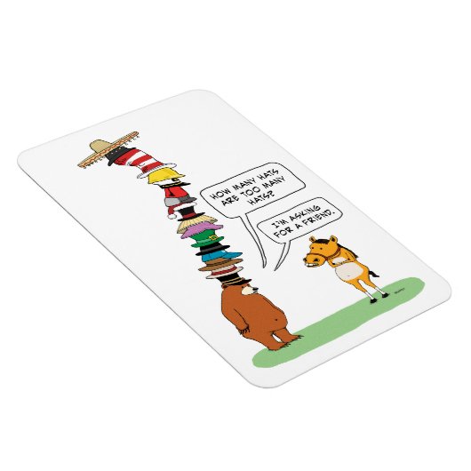 Grappig Beer dat veel Petten draagt Magneet (Rechterzijde)