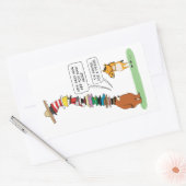 Grappig Beer dat veel Petten draagt Rechthoekige Sticker (Envelop)