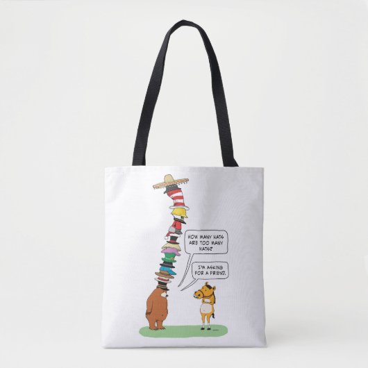 Grappig Beer dat veel Petten draagt Tote Bag (Voorkant)