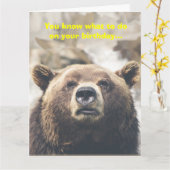 Grappig Beer Giant Verjaardag Kaart Beer Pun Custo (Gele Bloem)