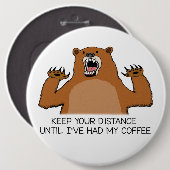 Grappig Beer is woest voor koffie Ronde Button 6,0 Cm (Voorkant /achterkant)