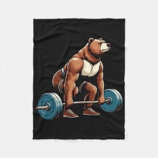 Grappig Beer Lifting Gewichten Bodybuilding Workou Fleece Deken