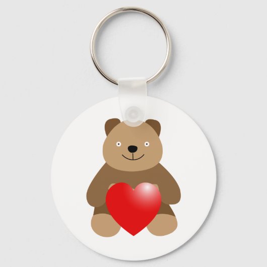 Grappig beer met hart sleutelhanger (Voorkant)