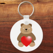 Grappig beer met hart sleutelhanger (Voorkant)