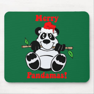 Grappig Beer met Kerstmis Panda Muismat