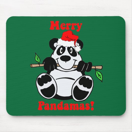 Grappig Beer met Kerstmis Panda Muismat (Voorkant)