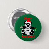 Grappig Beer met Kerstmis Panda Ronde Button 5,7 Cm (Voorkant /achterkant)