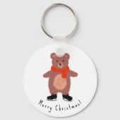 Grappig beer op winterse schaatsen sleutelhanger (Voorkant)