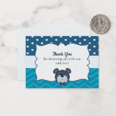 Grappig Beer op zigzag Baby shower dank u kaarten Notitiekaartje (Voorkant / Achterkant in situ)