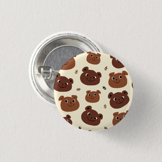 Grappig beer ronde button 3,2 cm (Voorkant /achterkant)