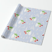 grappig beer santa cadeaupapier (Uitgerold)
